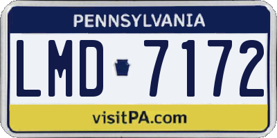 PA license plate LMD7172