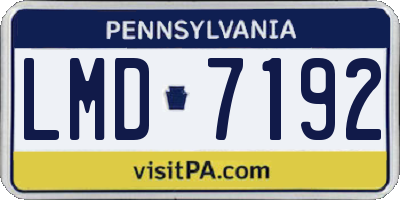 PA license plate LMD7192