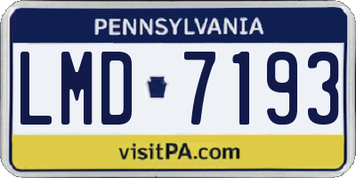 PA license plate LMD7193