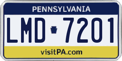 PA license plate LMD7201