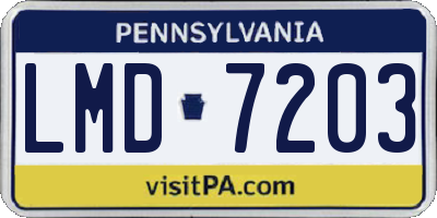 PA license plate LMD7203