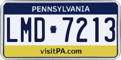 PA license plate LMD7213