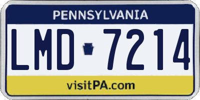 PA license plate LMD7214