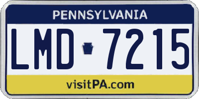 PA license plate LMD7215
