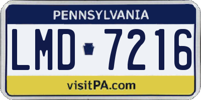 PA license plate LMD7216