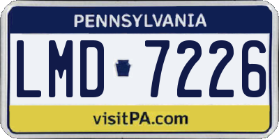 PA license plate LMD7226