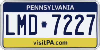 PA license plate LMD7227