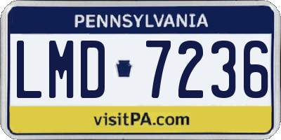 PA license plate LMD7236