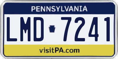 PA license plate LMD7241