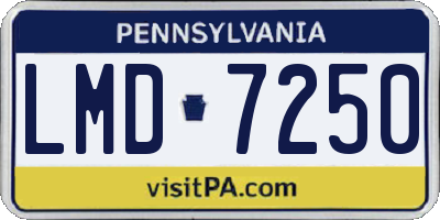 PA license plate LMD7250