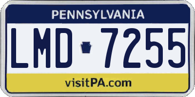 PA license plate LMD7255