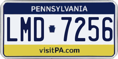 PA license plate LMD7256