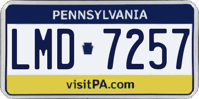 PA license plate LMD7257