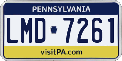 PA license plate LMD7261