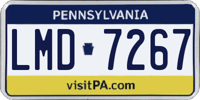 PA license plate LMD7267