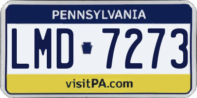 PA license plate LMD7273