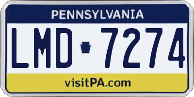 PA license plate LMD7274