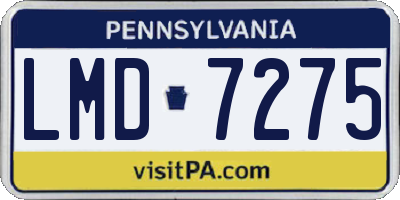 PA license plate LMD7275