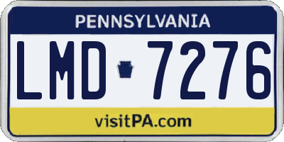 PA license plate LMD7276