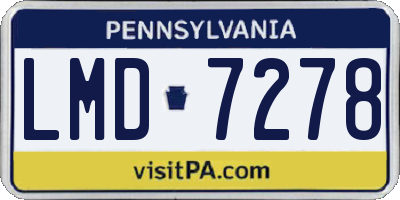 PA license plate LMD7278