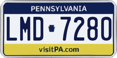 PA license plate LMD7280