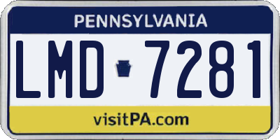PA license plate LMD7281