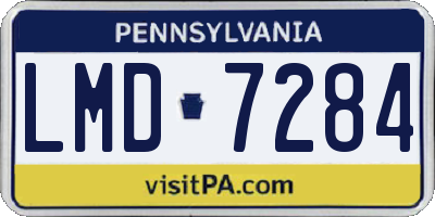 PA license plate LMD7284