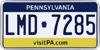 PA license plate LMD7285