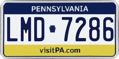 PA license plate LMD7286