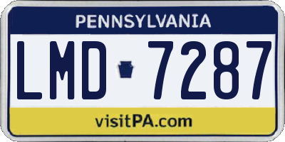PA license plate LMD7287