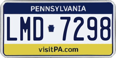 PA license plate LMD7298