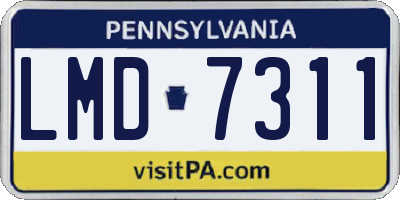 PA license plate LMD7311