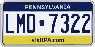 PA license plate LMD7322
