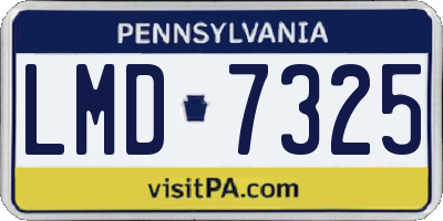 PA license plate LMD7325
