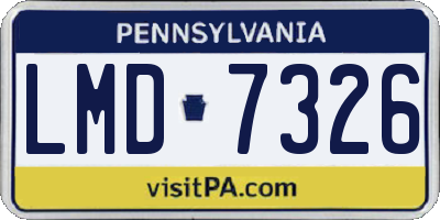 PA license plate LMD7326