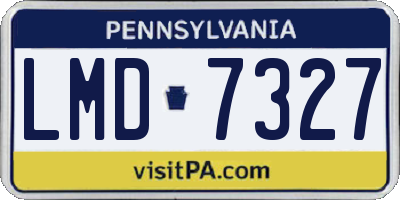 PA license plate LMD7327