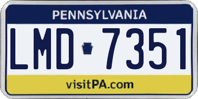 PA license plate LMD7351