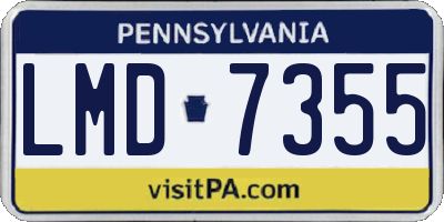 PA license plate LMD7355