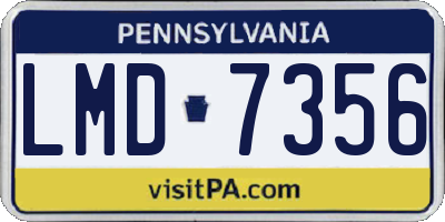 PA license plate LMD7356