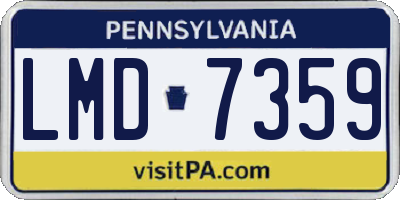 PA license plate LMD7359