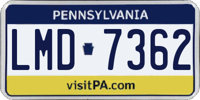 PA license plate LMD7362