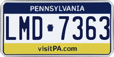 PA license plate LMD7363