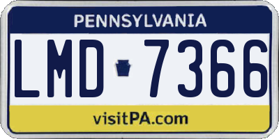 PA license plate LMD7366