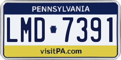 PA license plate LMD7391