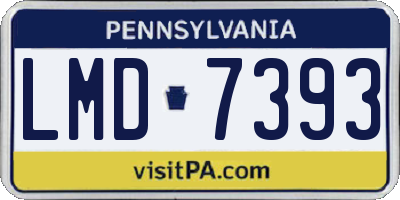 PA license plate LMD7393