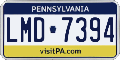PA license plate LMD7394