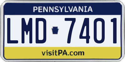 PA license plate LMD7401