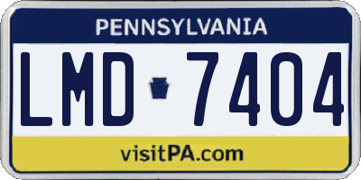 PA license plate LMD7404