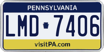 PA license plate LMD7406