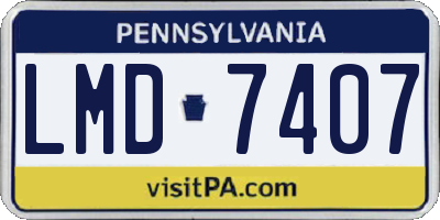 PA license plate LMD7407